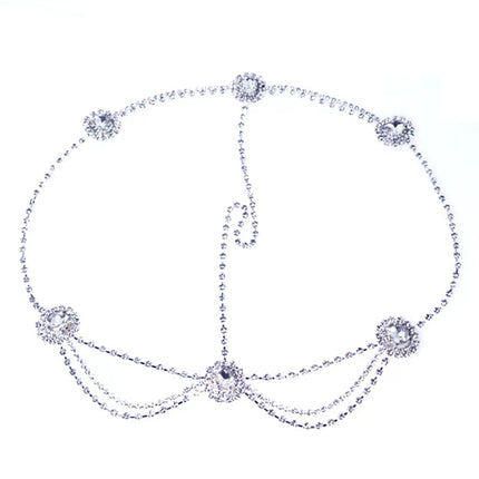 Nuwe Strass Hoofbedekking Eenvoudige Waterdruppel Voorkopketting Bruids