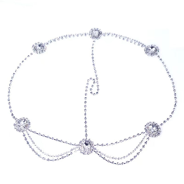 Nuwe Strass Hoofbedekking Eenvoudige Waterdruppel Voorkopketting Bruids