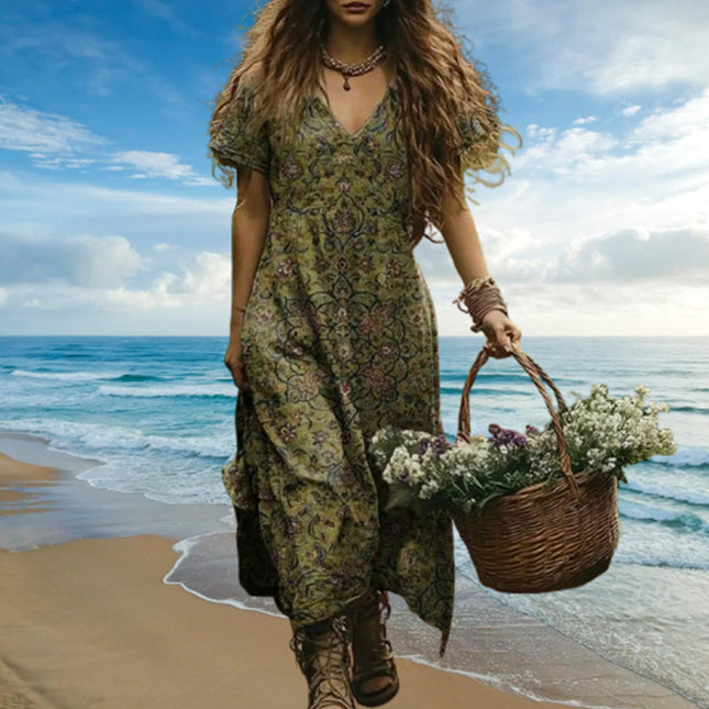 All Match Bohemian V-neck Dress