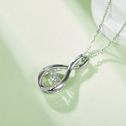 Set With Top-quality Moissanite, This Luxurious And Fashionable Light Luxury Trend Jewelry Necklace Pendant Is Made Of S925 Silver Electroplated With Platinum