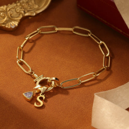 Personalized Letter Paperclip Bracelet Custom