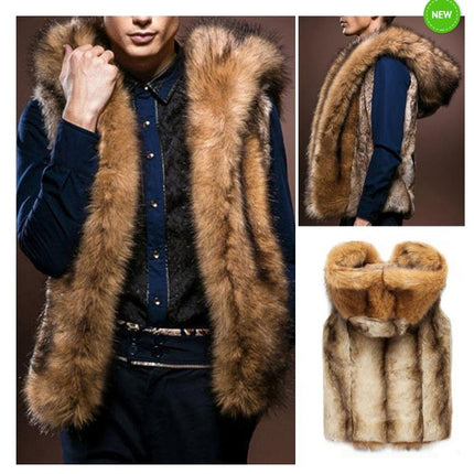 Hooded Faux Fur Vest