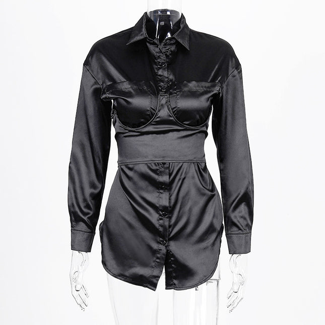 Long sleeve V-neck dress