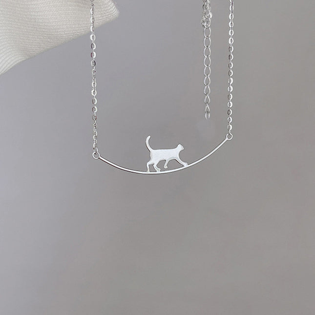 Oulike Klim Kat Hanger Ketting Vir Vroue