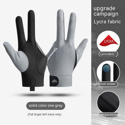 New Indoor Billiard Gloves Non-slip Wear-resistant Breathable Three-finger Gloves Single Pack