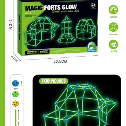 Fort Building Kit Construction Blocks Set Kids Toy Tents Fortress Builder Castles Tunnels Diy 3d Play House For Children Gift