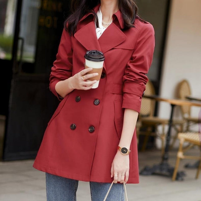 Ladies New Double Breasted Short Coat