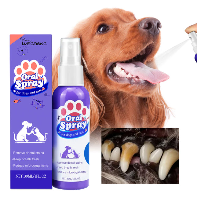 Cat And Dog Teeth Cleaning Spray To Remove Tooth Stains Fresh Breath Pet Oral Care Spray