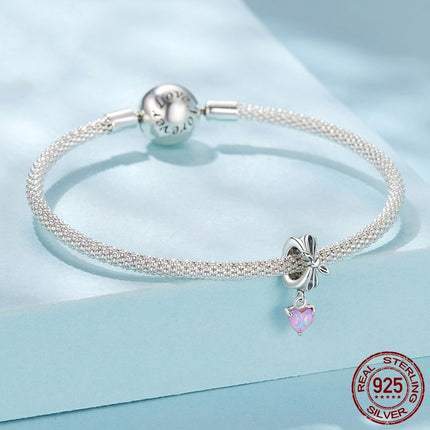 Opaal Strik Selfdoen Hanger S925 Liefdeshart In Sterling Silwer Krale