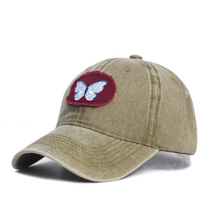 Hat Retro Washed Old Embroidered Peaked Cap