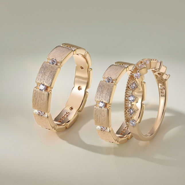S925 Sterling Silwer Mans- en Vroue-Paarringe Persoonlikheid Mode Ronde Sirkonium Boor Skraal Ring Eenvoudige Veelsydige