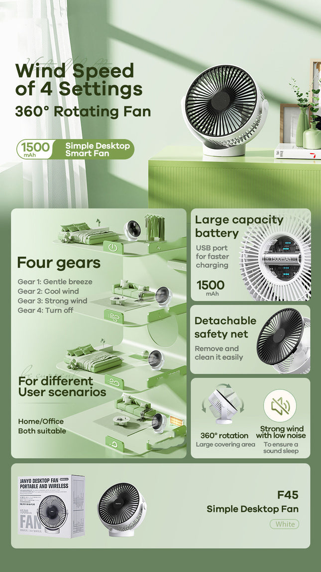 Desktop Fan USB Charging Portable