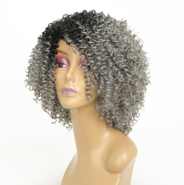 Curly Female Black Gray High Temperature Silk Chemical Fiber Headgear