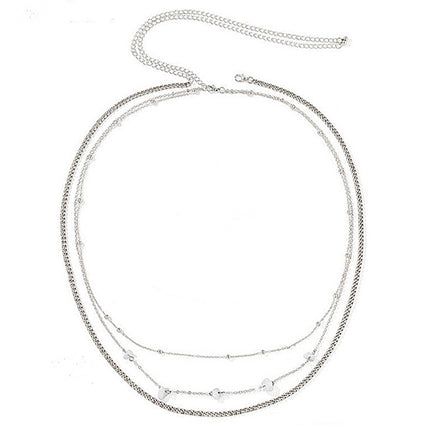 Hot Girl Style Silver Multi-layer Tassels Waist Chain