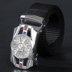 Silver Buckle Black Belt / 120cm