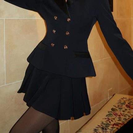 Long - Sleeve Open - Back Blazer