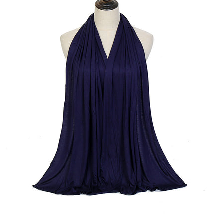 Pure Color Mercerized Cotton Headscarf Warm Shawl