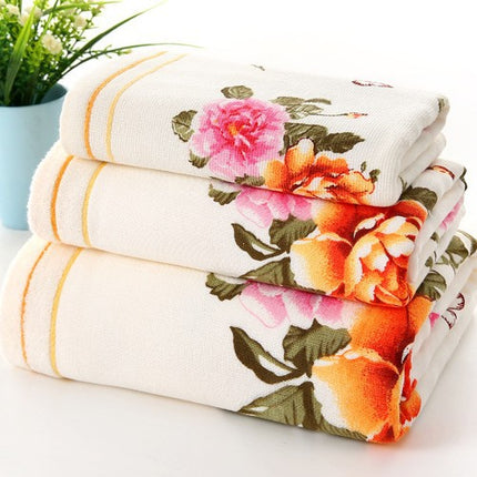 Tweekleurige Laphanddoek Bedruk Met Peonies