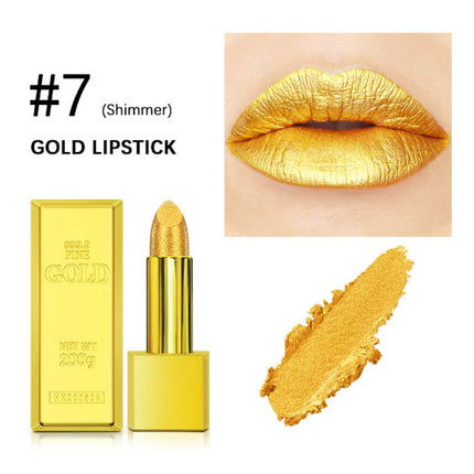 Velvet Matte Non-stick Cup Is Not Easy To Fade Fashionable Shiny Gold Powder Lipstick