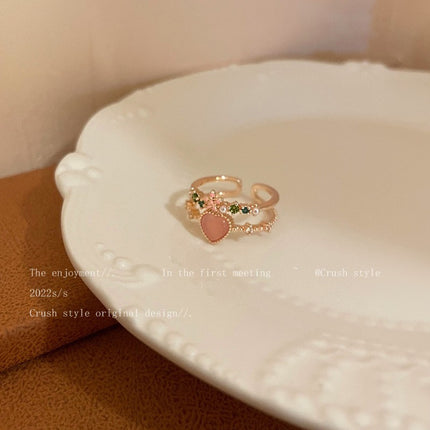 Silwer Sirkoon Vintage Persoonlikheidsring Vir Vroue, Pragtige Wysvingerring, Verstelbare Oop Ring Nuwerwets