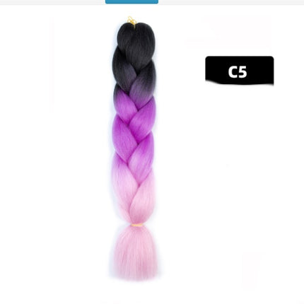 Color Big Braid African Chemical Fiber High Temperature Silk Wig Gradient