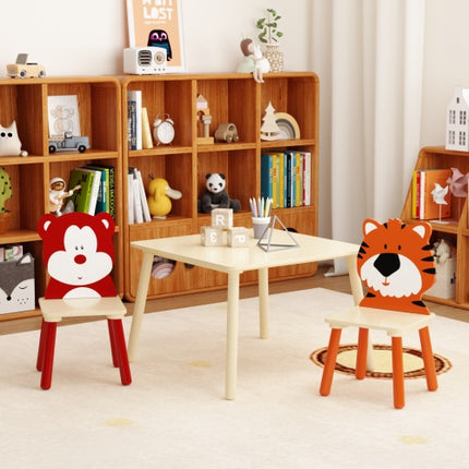 Massiewe Hout Kindertafelstel Met 2 Stoele