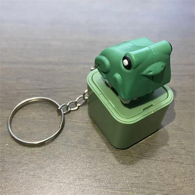 Funny Croaking Frog Keychain Rechargeable Small Pendant