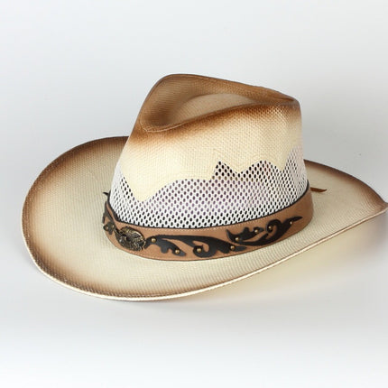 Men's Hat Spring Western Cowboy Hat Summer Fashion Big Eaves Green
