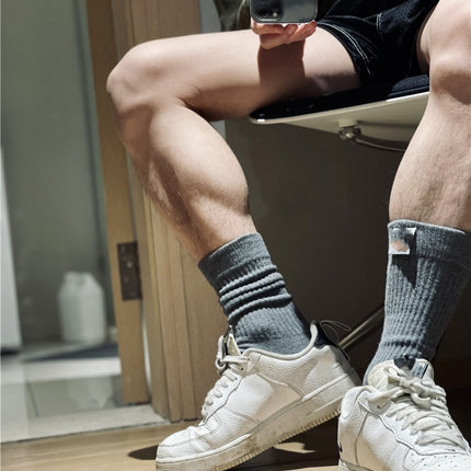 Men's Cotton Solid Letter Extra Thick Socks
