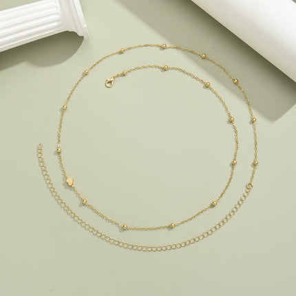 Kreatiewe en Modieuse Hartvormige Krale Middelketting, Goue Legering Middelketting vir Vroue, Somerbykomstigheid.
