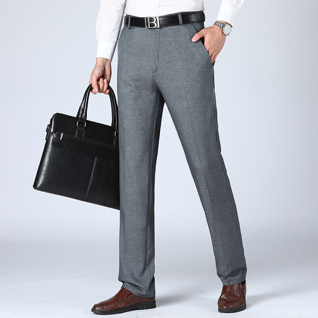 Men's Straight-leg Pants Loose High Waist Suit Pants