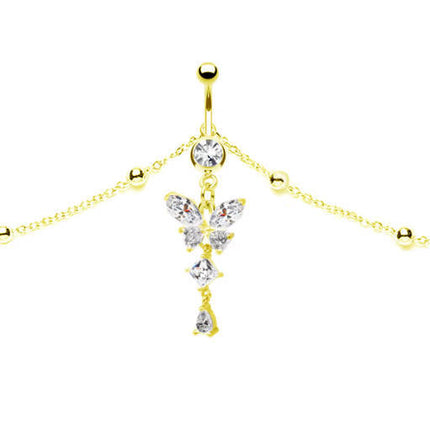 Kristal Vlinder Lyfketting Middel