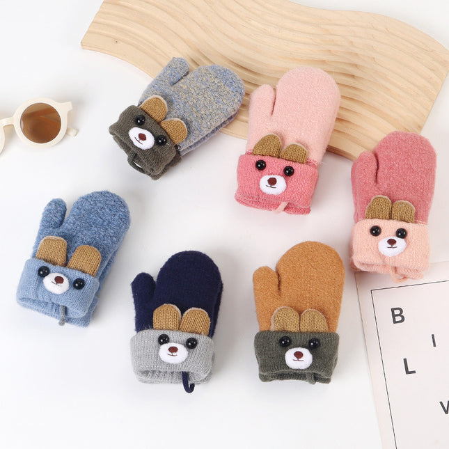 Simple Children's Cartoon Winter Warm Gloves