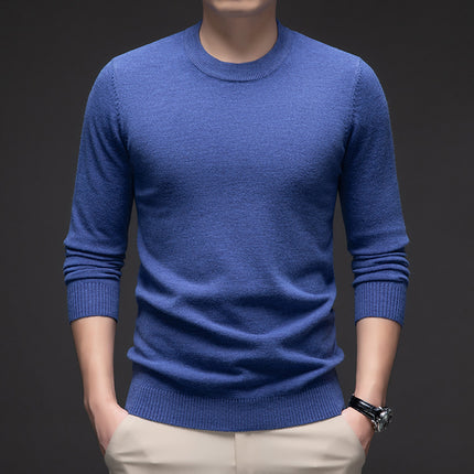 Solid Color Men's Round Neck Long Sleeve Autumn And Winter Leisure Sweater