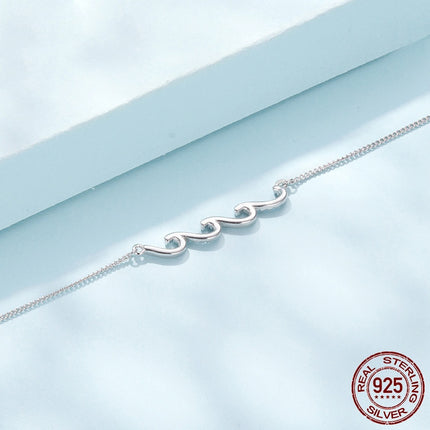 Kreatiewe S925 Sterling Silwer Blou HAILANG-vorm Enkelbandjie