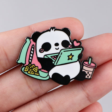 Panda Hedgehog Capybara Giant Salamander Animal Badge Oil Drip Brooch
