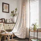 Pole fringed curtains / W135xH46CM