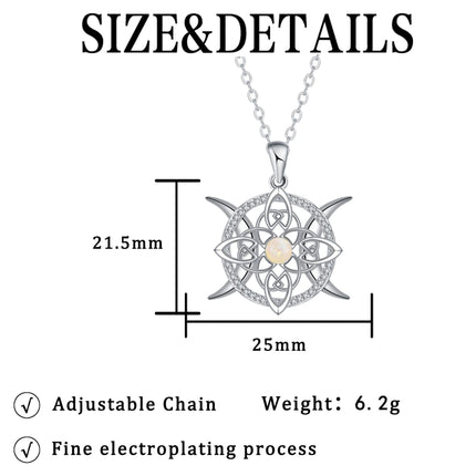 Opal-Encrusted Diamond Celtic Knot Necklace
