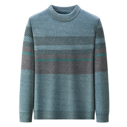Men's Thermal Knitting Middle-aged Fleece Lined Sweater