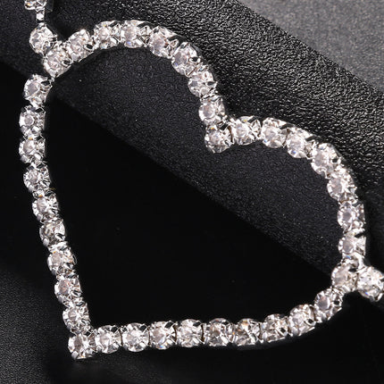 Eenvoudige Enkellaag Hartvormige Strass Middelketting Liggaamskettings