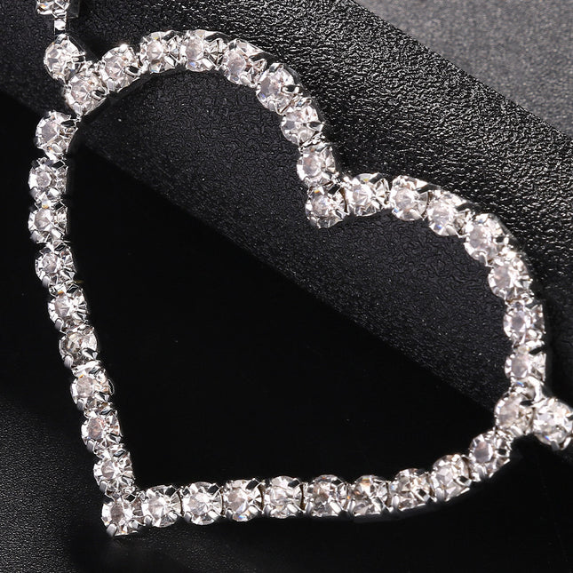 Eenvoudige Enkellaag Hartvormige Strass Middelketting Liggaamskettings