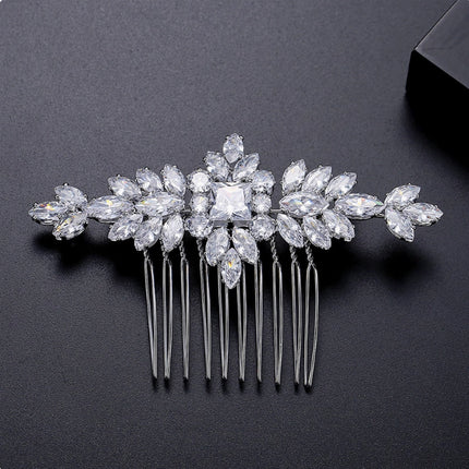 S925 Pure Silver Moissanite Fashionable New Bride Hair Comb Light Luxury Headwear