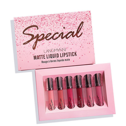 Lipstiffie 6-Stuk Stel Mat Fluweel Lipglans