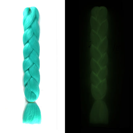 Luminescent Fluorescerende Chemiese Vesel Pruik Groot Vlegsel