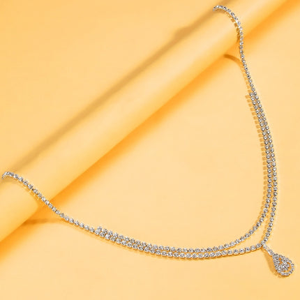 Waterdruppel Hanger Middellyf Ketting Dames Eenvoudige Mode