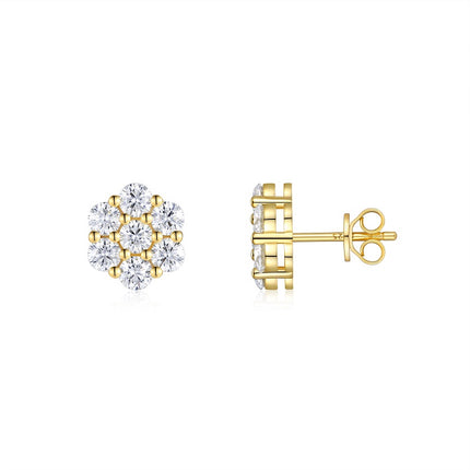 Top-gehalte Moissanite Luukse En Modieuse Ligte Luukse Juweliersware Silwer Steekoorbelle S925 Silwer Elektroplateer Goud