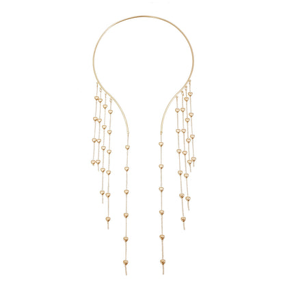 Draped Multi-Layer Heart Tassel Choker Vintage Futuristic Sexy Dress Neckpiece For Women