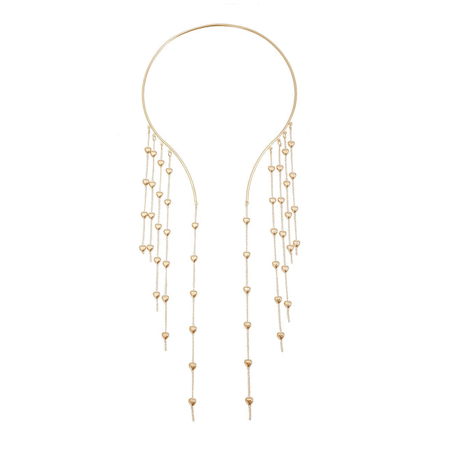 Gedrapeerde Veel-Laag Hart Kwassie Choker Vintage Futuristiese Sexy Rok Halsstuk Vir Vroue
