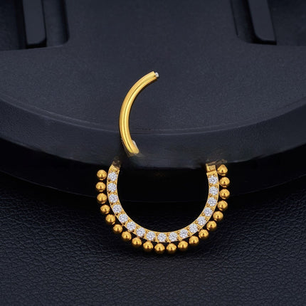 Titaanakooi Neusring Ingelê Half Sirkel Naatlose Piercing-Oorbelle