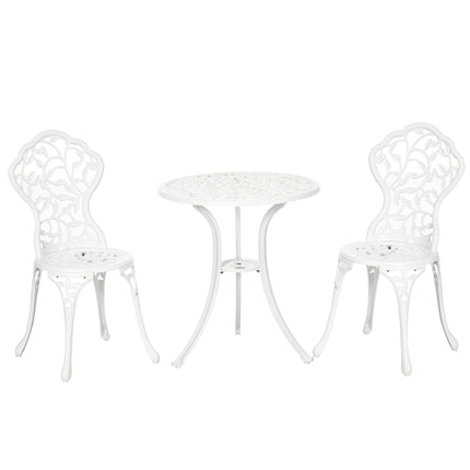 3 Stuks Aluminium Bistrostel Tuinmeubels Eettafel Stoele Antieke Buitenshuise Sitplek Patio Sitter Wit